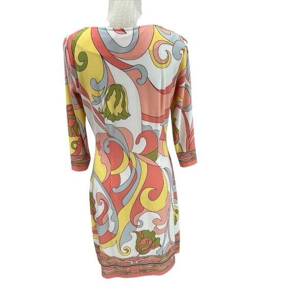 London Times Petite Psychedelic Swirl Dress 8P - Picture 4 of 7